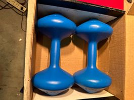 Paire d'haltères Weider bleues vintage 4.5 kg, parfait état!