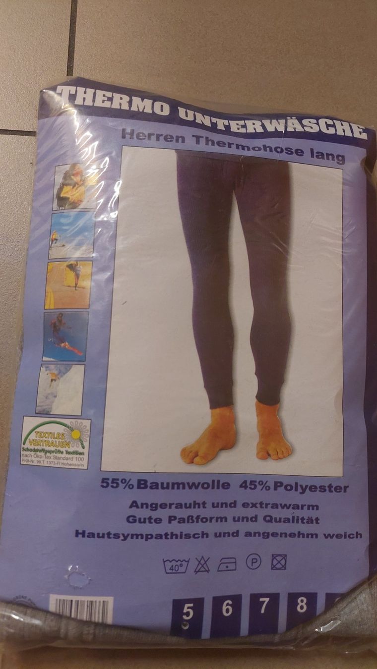 Biancheria intima: Thermounterhose Herren div. Grössen Hellgrau – Nuovo e nell'imballaggio originale da Erlinsbach venduto da pfunky