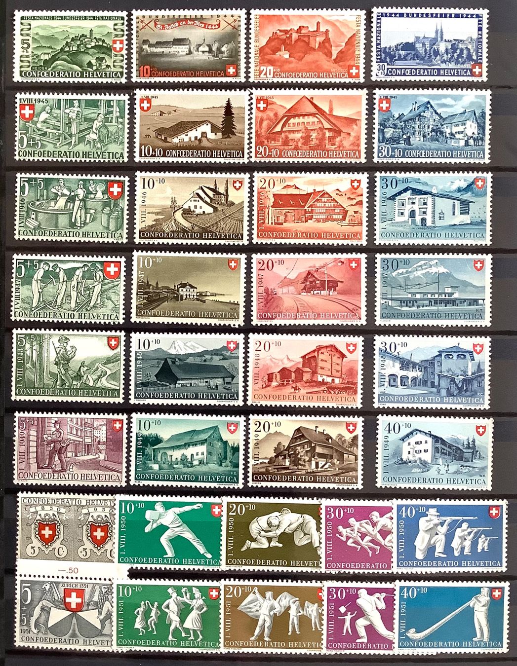 Alle Briefmarken: 1945 - 1952 - Patria Sätze ** – Neu (gemäss Beschreibung) aus Liestal von Pep3