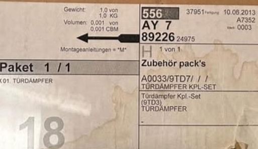 Armadi: New door dampers Kpl.-Set <br> – Nuovo e nell'imballaggio originale da Niedergösgen venduto da shpenko