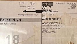 New door dampers Kpl.-Set <br>