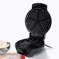 NIKKO Design Waffeleisen, Herzwaffeln, silber/schwarz