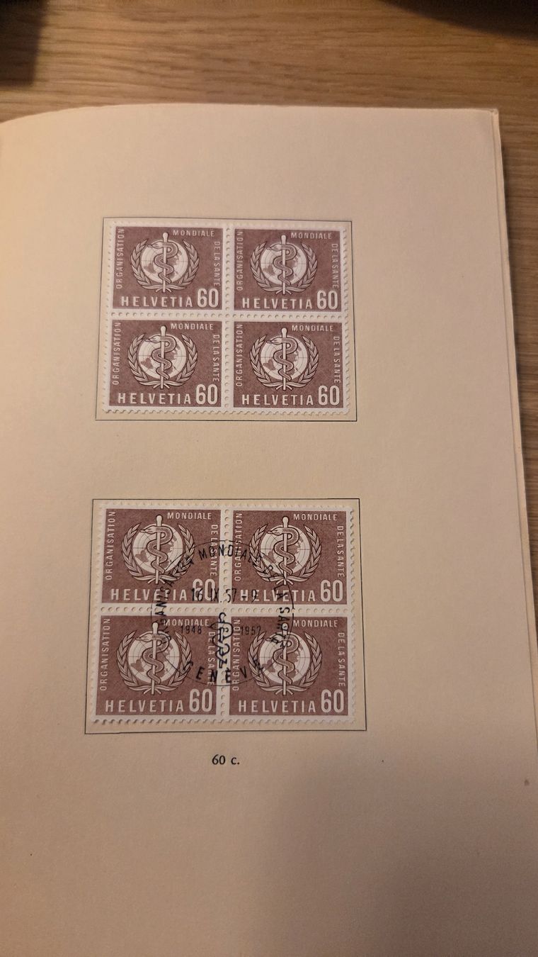 Tutti i francobolli: 1957 Folder Dienstmarken Weltgesundheitorganisation – Usato da Arni AG venduto da Moth68 6
