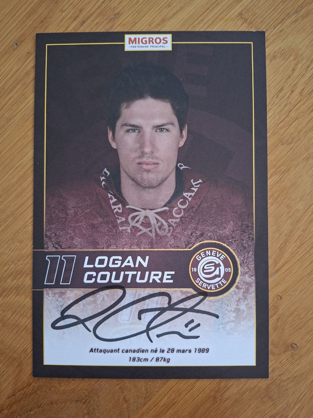 Autografi: Logan Couture NHL Lockout Autogrammkarte Genf – Usato da Thun venduto da wuschu