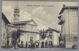 1911, BEDERO VALCUVIA, PIAZZA COMUNALE, ANIMATA, SPLENDIDA