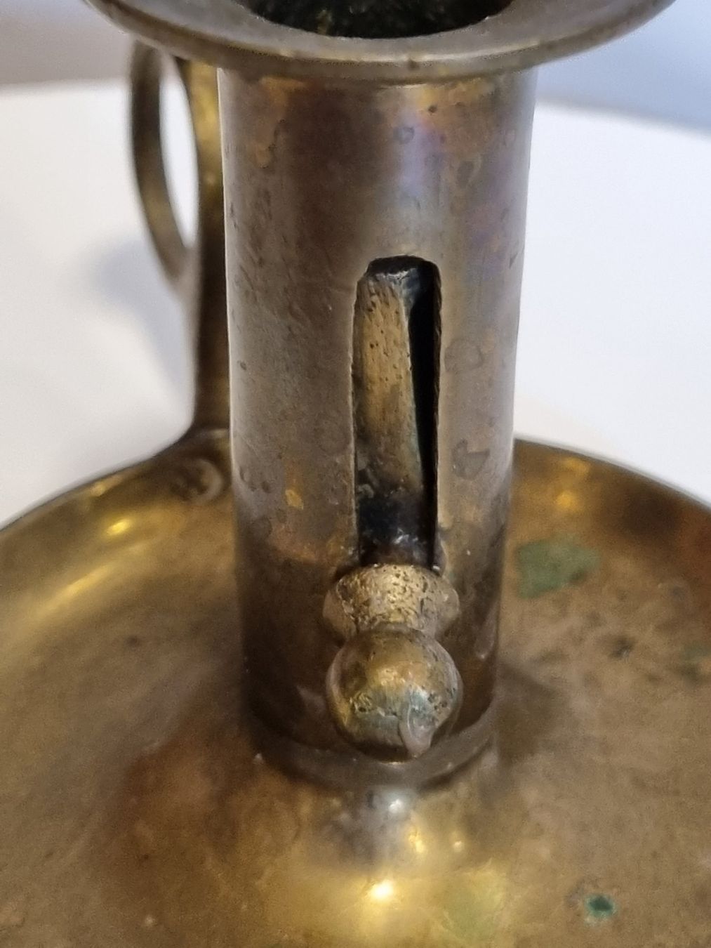 Portacandele: Antiker Messing Kammerleuchter um 1900 – Usato da Scharnachtal venduto da devin03 4