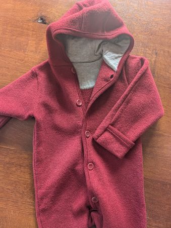 Disana - Kid's Walk-Overall, 100% Bio Schur-Wolle (Rot)