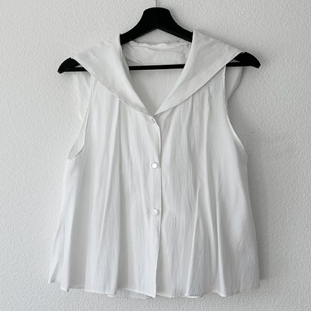 KAPUZE | Kurze ärmellose Sommerbluse 34/36 | A-Linie Vintage