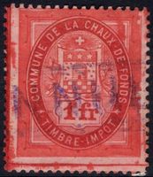 1 Fr. Fiskalmarke von LA CHAUX-DE-FONDS