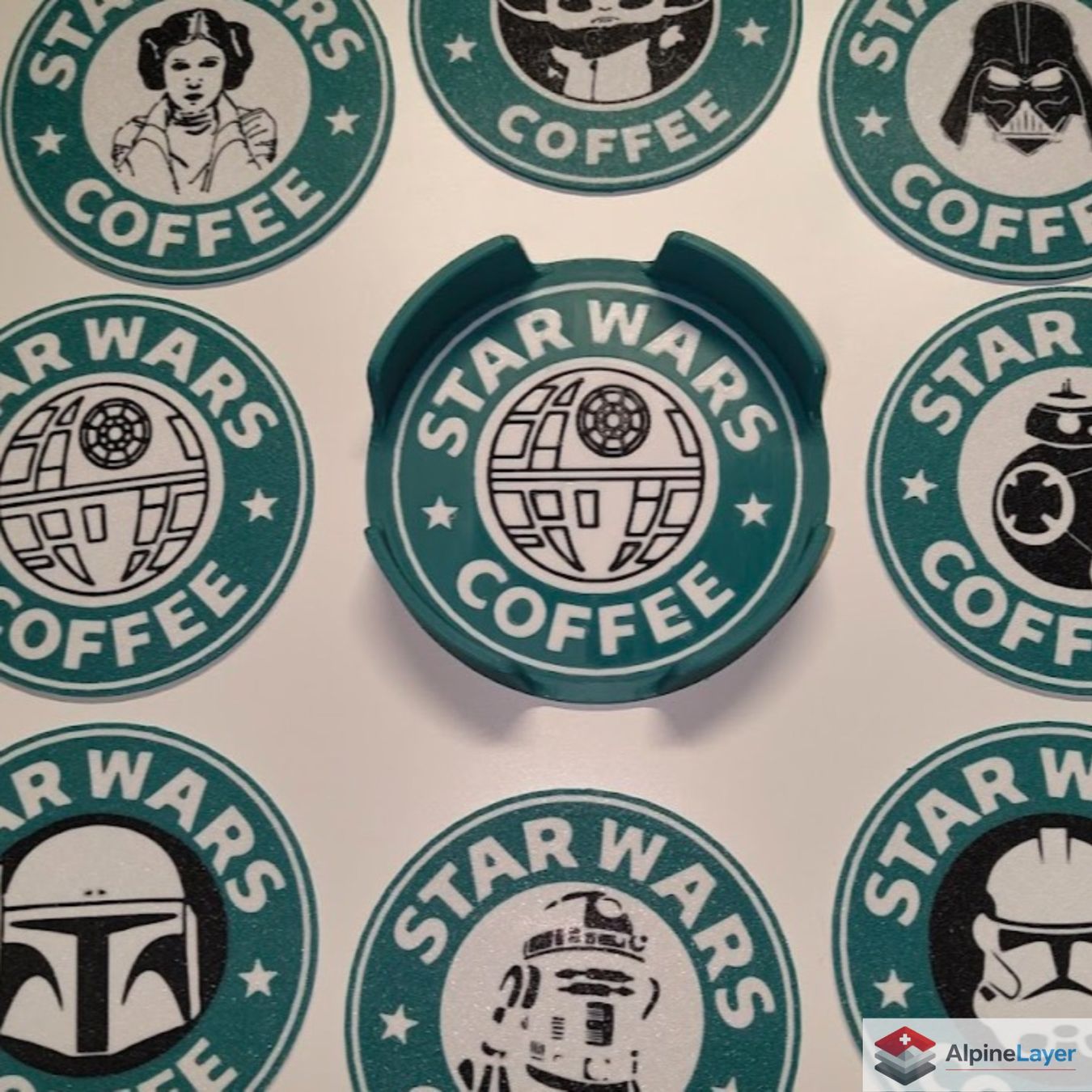 Sottobicchieri: Star Wars Coaster Set with Holder 3D Printed Premium – Nuovo (secondo la descrizione) da Losone venduto da AlpineLayer