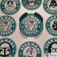 Star Wars Coaster Set with Holder 3D Printed Premium