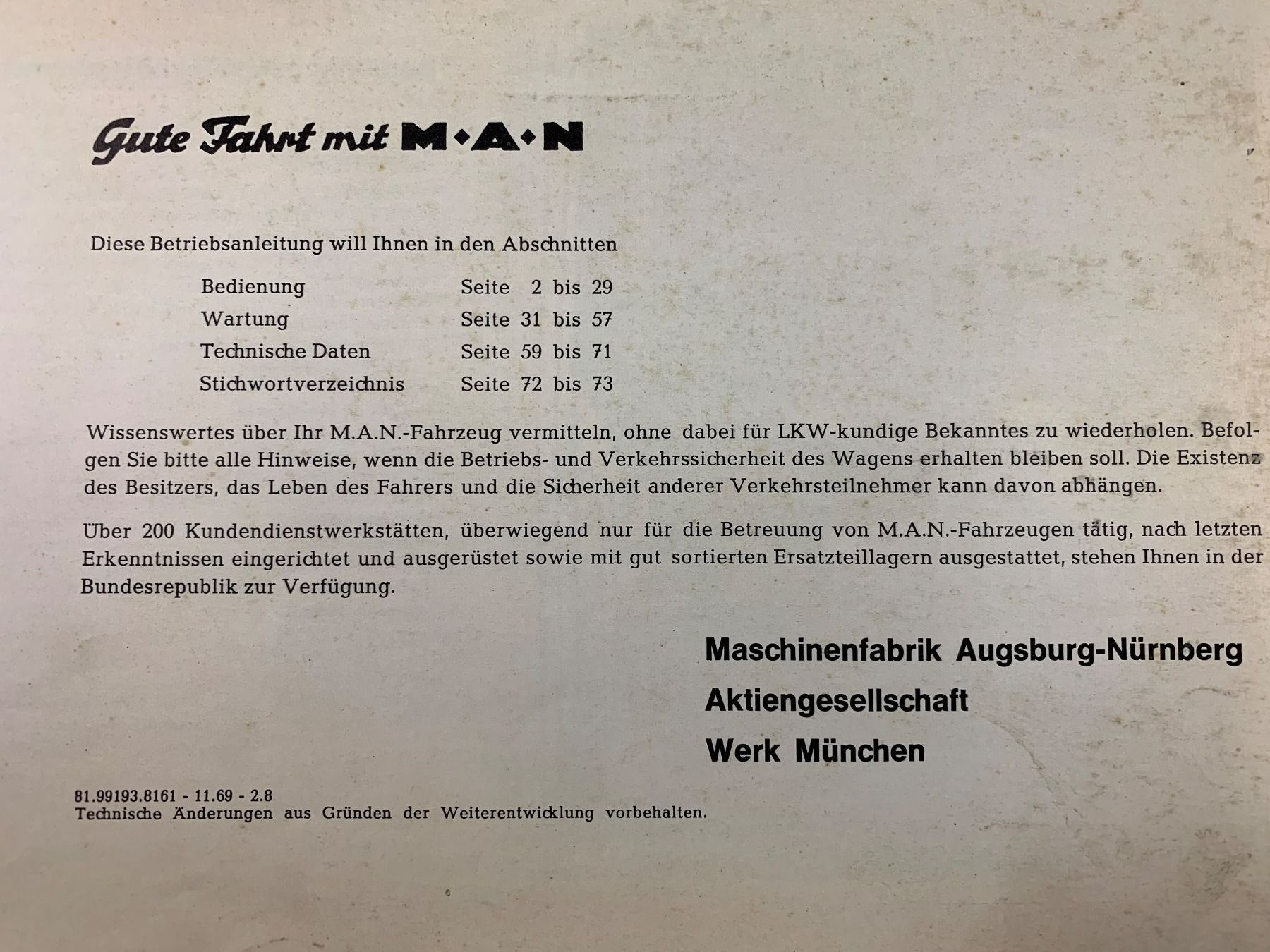 Man Tutti i ricambio: Betriebsanleitung  M A N ,  LKW  Oldtimer – Usato da Boswil venduto da pavo1 1