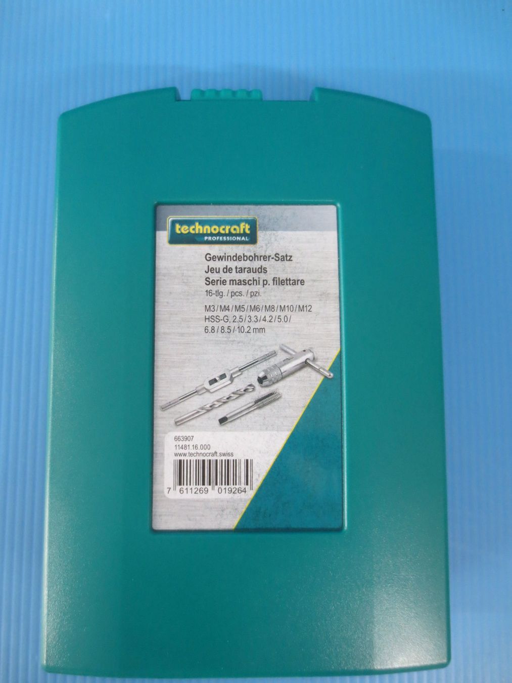 Technocraft Tutti gli attrezzi: Technocraft Gewindeschneider SET M3-M12 Inkl. HSS-G Bohrer – Nuovo e nell'imballaggio originale da Sulz LU venduto da Elektrofachverkauf 9