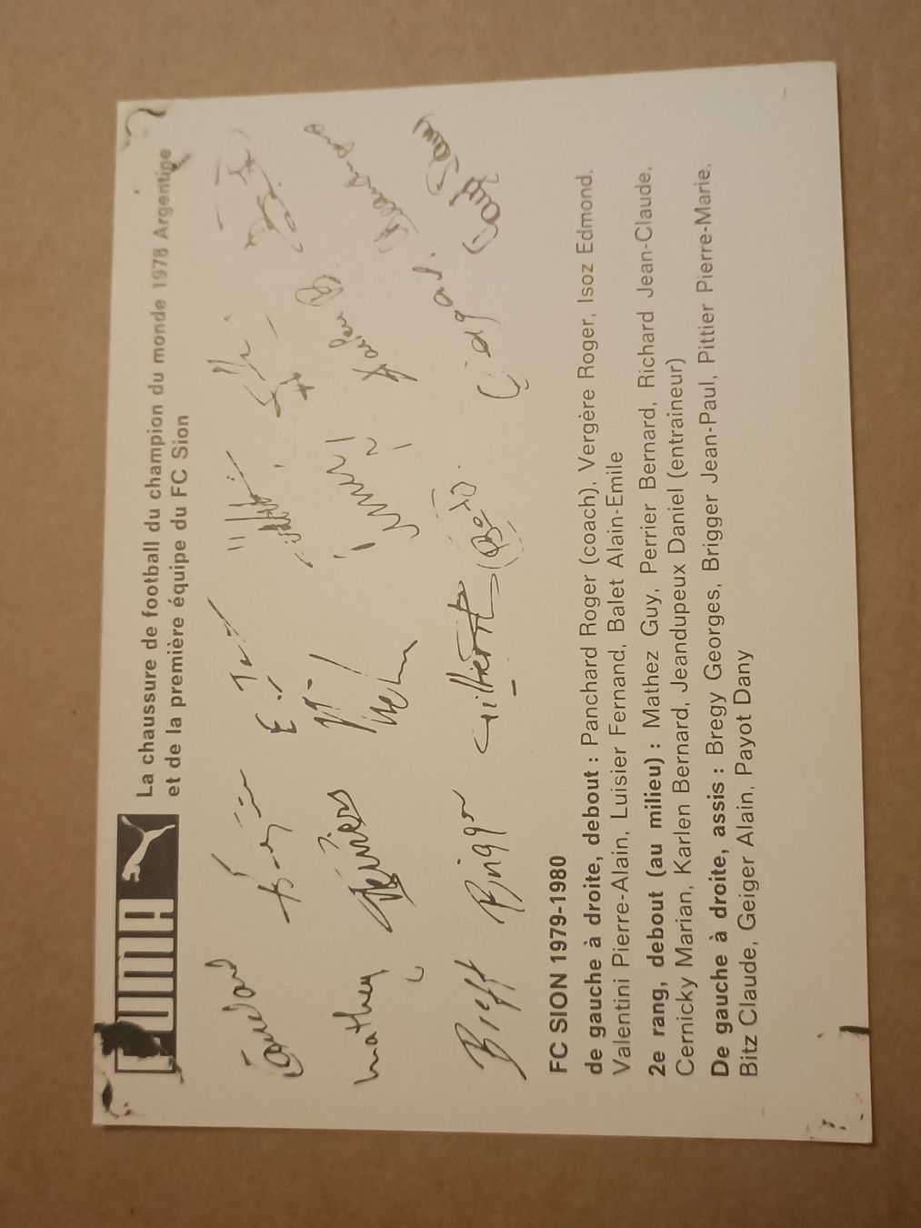 Autografi: FC Sion - Saison 1979/80 – Usato da Menziken venduto da Artographs 1