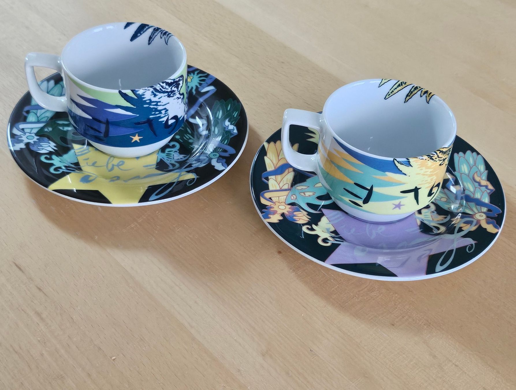 Bopla Tazze: Bopla EAGLE & AMORE 2 Kaffeetassen mit Unterteller – Nuovo (secondo la descrizione) da Dietikon venduto da erdbeeren 1
