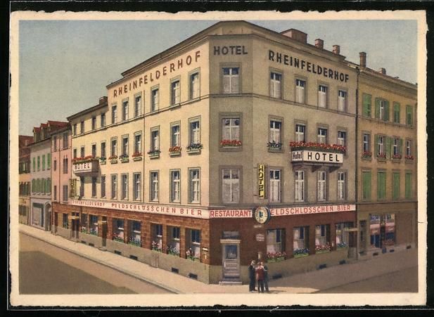 Ansichtskarten: Basel, Hotel-Restaurant Rheinfelderhof,  – Gebraucht aus Berlin von bartko-reher