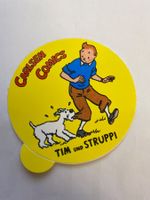 Autocollant Tintin Carlsen Comics  jaune rond