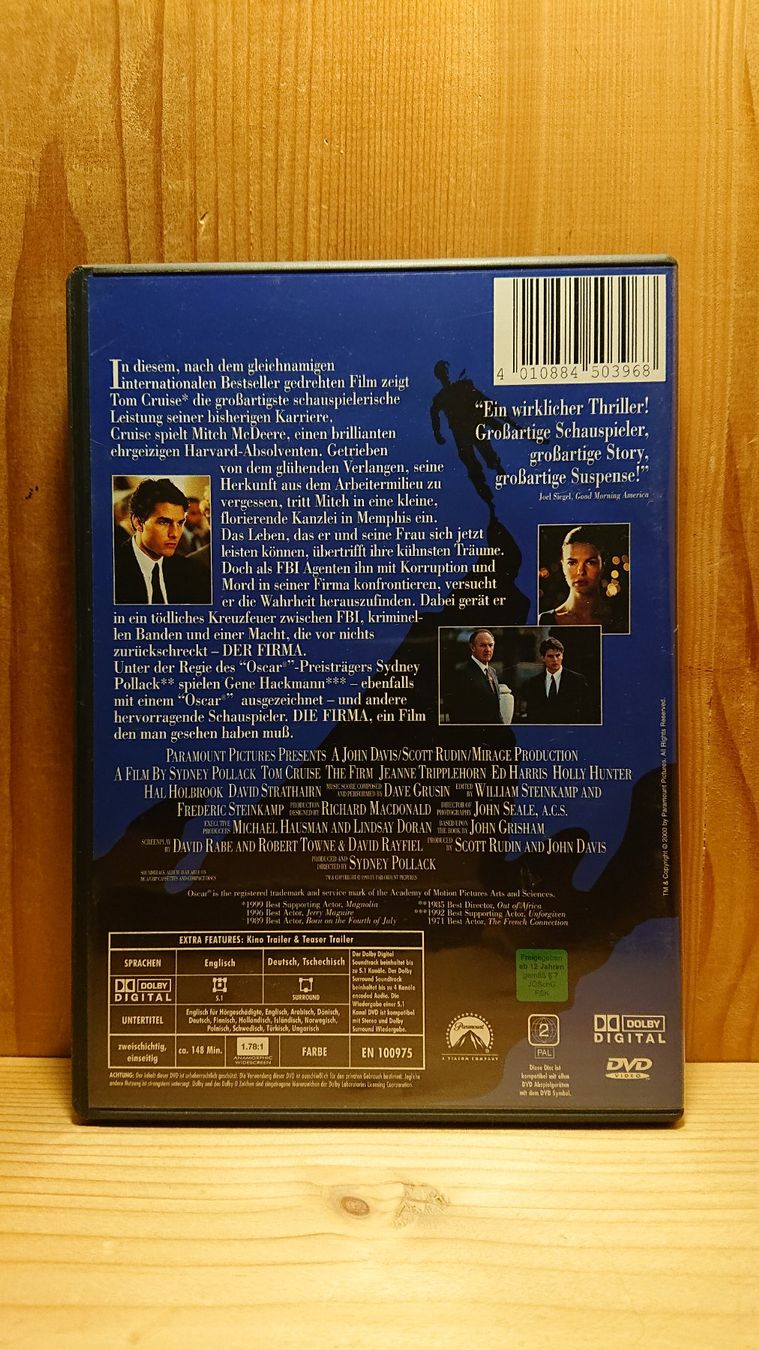 Tutti i DVDs: DIE FIRMA DVD mit Tom Cruise – Usato da Wilderswil venduto da Exebub 1