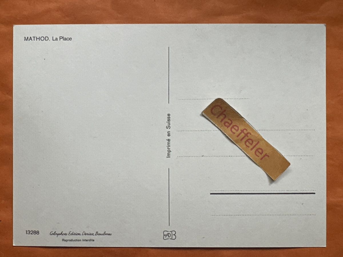 Cartoline postali: Alte Ansichtskarte Method La Place, Vintage Suisse! – Usato da Zürich venduto da Chaeffeler 1