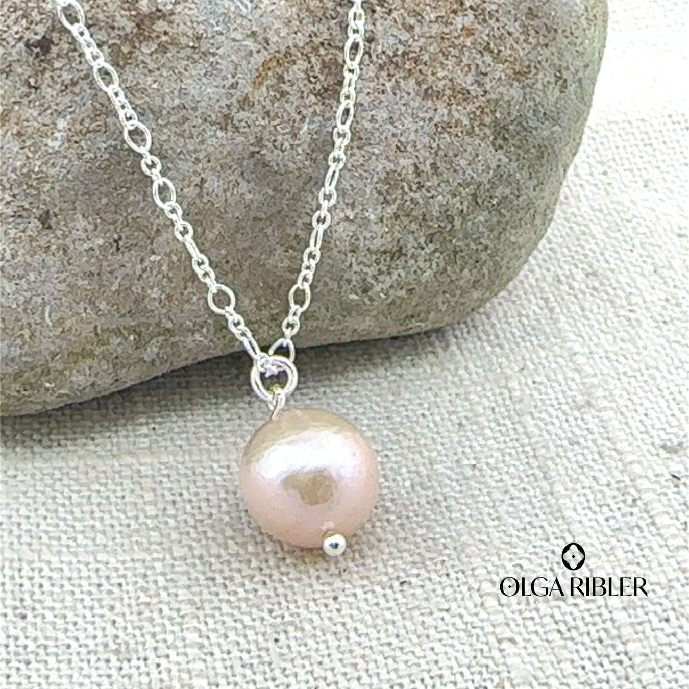 Olga Ribler Ketten: Silberkette fein 2 mm mit Süsswasser Perle 45 cm – Neu (gemäss Beschreibung) aus Luzern von Schmuckoutlet 7