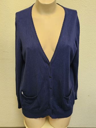 Yessica Damen Cardigan Dunkelblau Gr. XL – Feinstrick mit Ta