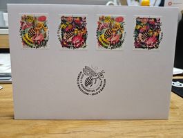 Combo FDC Saisonale Blumen, Vollersttagstempel