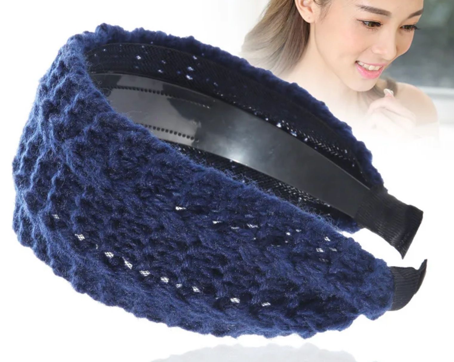 Accessori per capelli: Haarreif gestrickte Optik Wolle Elastisch Blau NEU – Nuovo e nell'imballaggio originale da Biel/Bienne venduto da AnikaNah 1