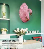 Wanddekoration Schwan pink Wandobjekt Figur neu 33cm