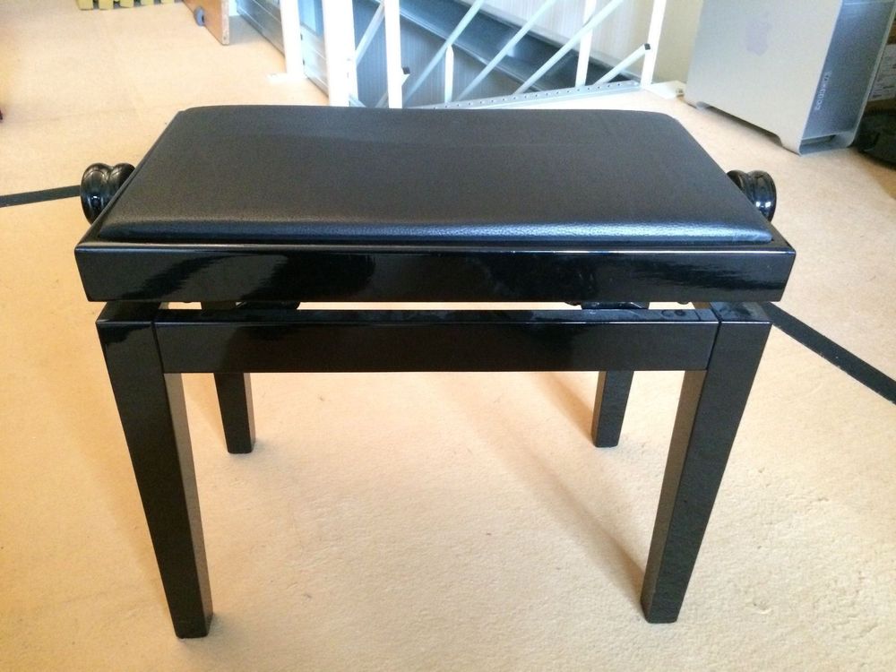 Tabouret De Piano Réglable Noir - 3 Hauteurs, Pliable - Pour Piano, Clavier, Orgue - Confort Et Gain De Place - 12