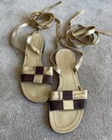 Sandales Sergio Rossi dorées style spartiates , 38