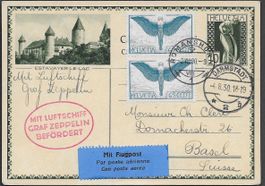 1930 Zeppelinfahrt DARMSTADT ab ROMANSHORN hochwertig ab 1.-