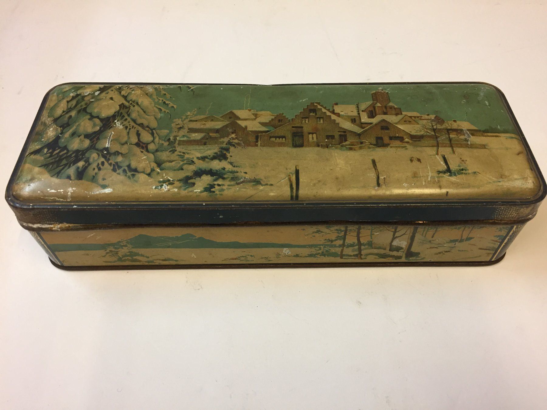 Zuccheriere: Vintage Blech Dose Winter Motiv – Usato da Schaffhausen venduto da vintageville 1