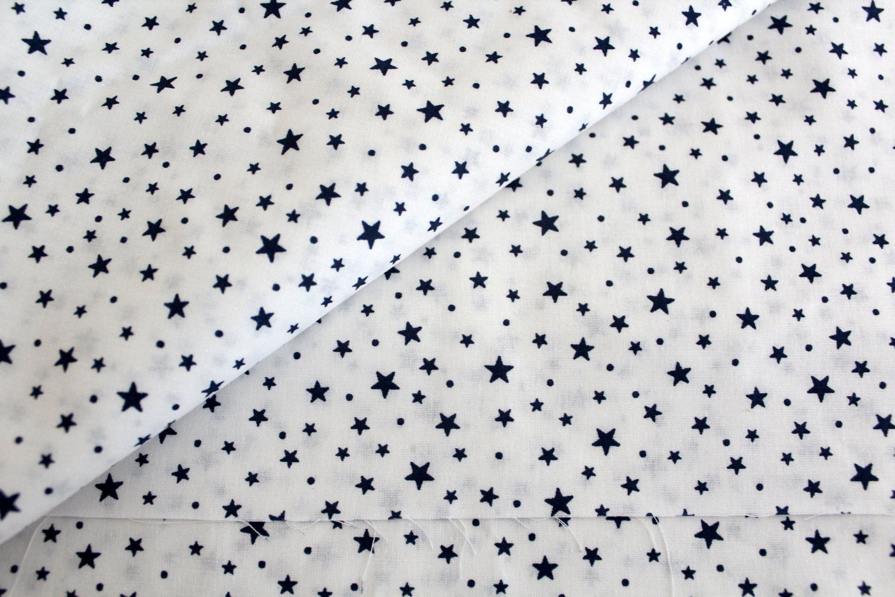 Stoffe: 50cm Stoff mit Sternen weiss/dunkelblau – Neu (gemäss Beschreibung) aus Goldach von byBigo 3