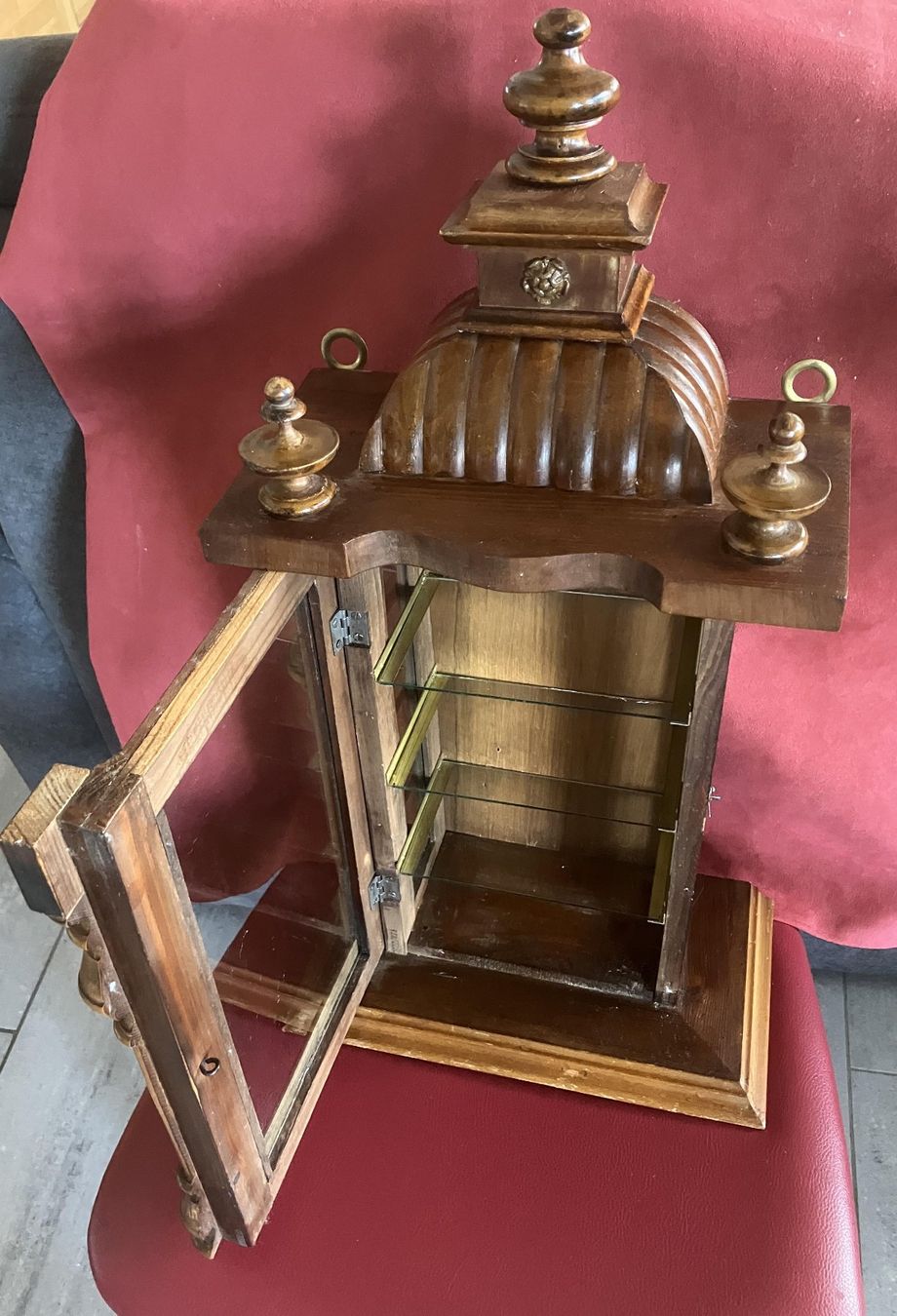 Vitrinen: Mini Uhrenkasten Vitrine  Holz – Gebraucht aus Bichelsee von Gloeckner 6