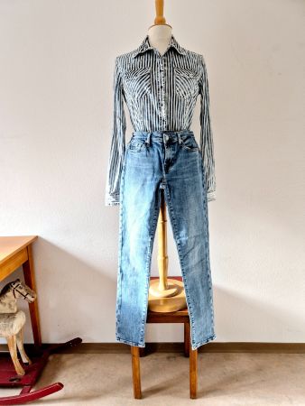 7 FOR ALL MANKIND ITALIAN FABRIC 28 S 36 TOP ZU BLUSE TUNIKA