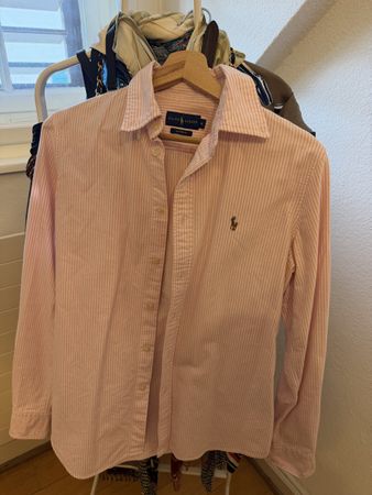 Ralph Lauren Custom Fit Oxford Rosa/Weiss Gr. M wie neu