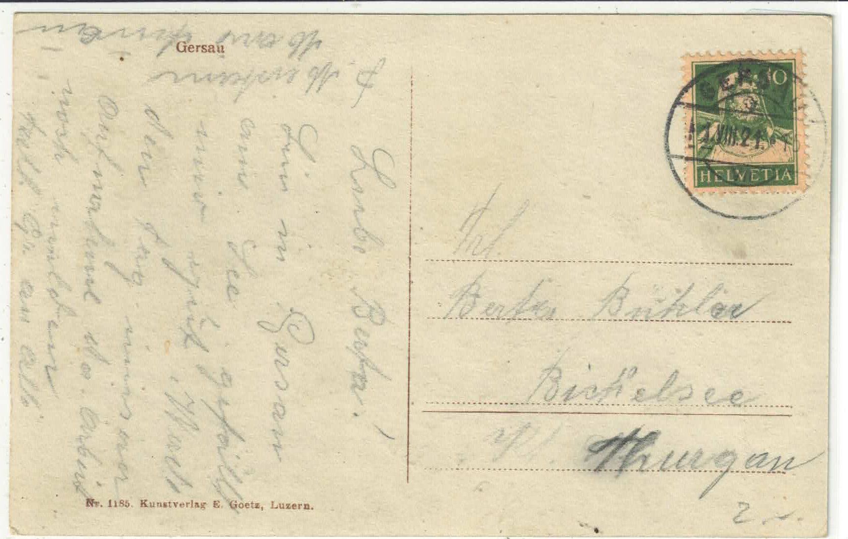 Cartoline postali: Gersau - Teilansicht am See – Usato da Ettingen venduto da Kartenplanet 1