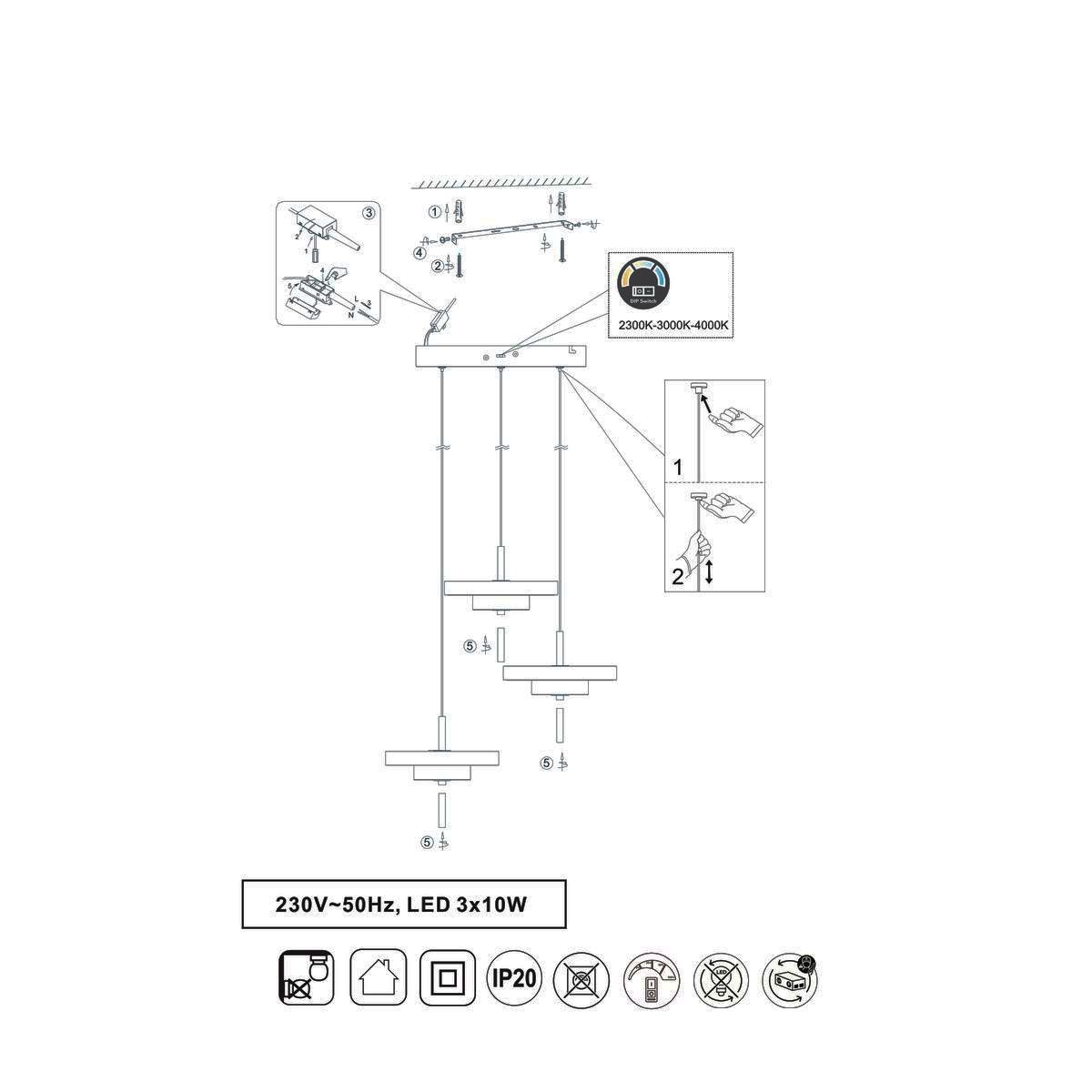 Lampadari & plafoniere: LED Pendelleuchte, Grau, CCT, 45 cm Ø – Nuovo (secondo la descrizione) da Kreuzlingen venduto da Smart-Light 9