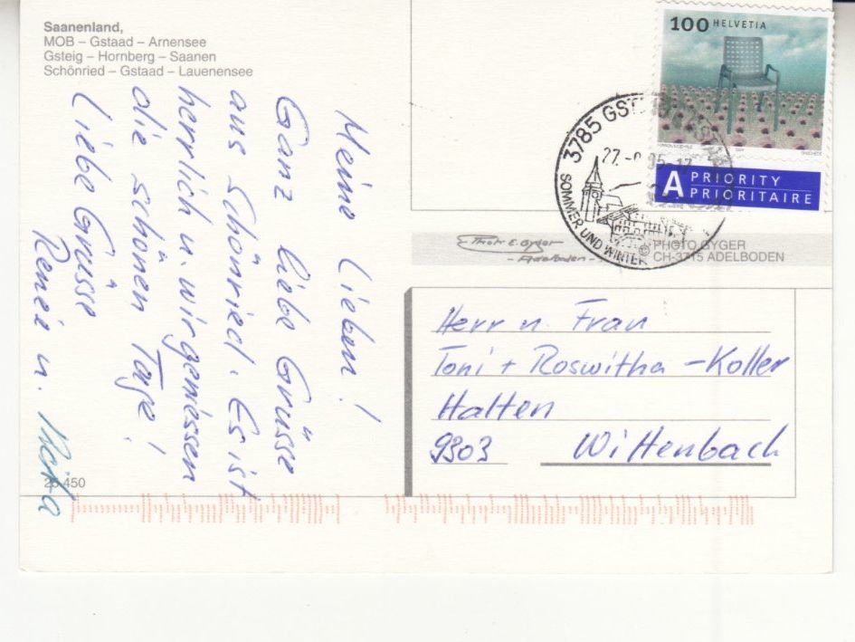 Cartoline postali: Saanenland 1995 – Usato da Bürglen TG venduto da StampGraf 1