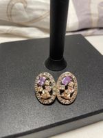 Elegante Ohrstecker mit bunten Zirkonia Steinen, Silber 925