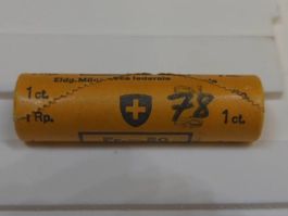 1978 1 Rappen Münzrolle CH (50 Stück)
