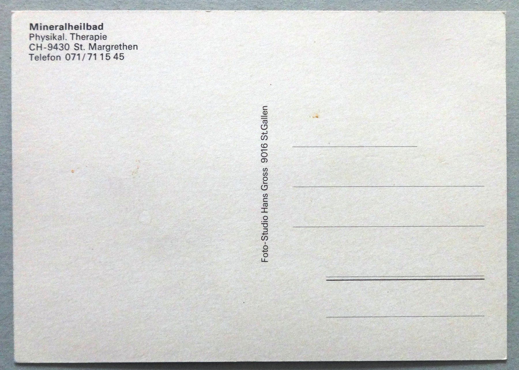 Cartoline postali: Mineralheilbad, St. Margrethen – Usato da Fétigny venduto da Billy2miny 1