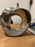 Designer Vase Apfelförmig Chrom Silber Deko