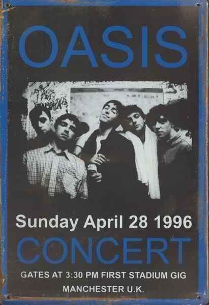 Schilder: Rusty Blechschild-OASIS-MANCHESTER 1996 – Neu und originalverpackt aus Rupperswil von big-one-sale