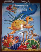 Geschenktüte Verpackung Meerestiere Schildkröte Krebs Tüte