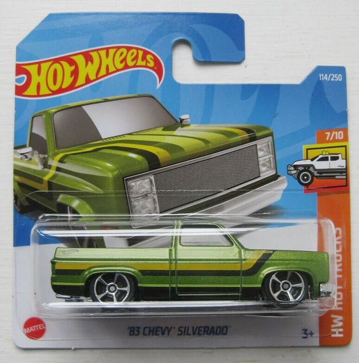 Hot Wheels - Lot De 2 Camions : Chevrolet Silverado '83 Et C10 Noir - Échelle 1/64