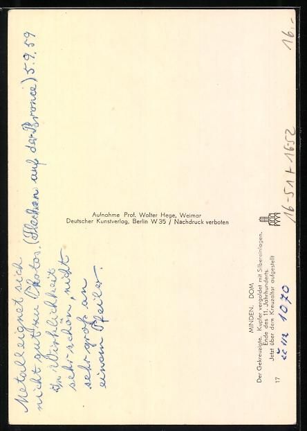 Cartoline postali: Foto-AK Deutscher Kunstverlag: Minden, D – Usato da Berlin venduto da bartko-reher 1
