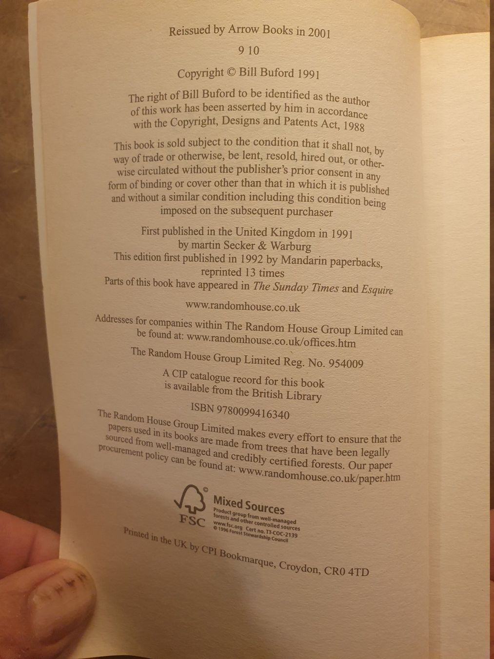 Bücher: Among The Thugs - Bill Buford – Gebraucht aus Zürich von loosebone 2