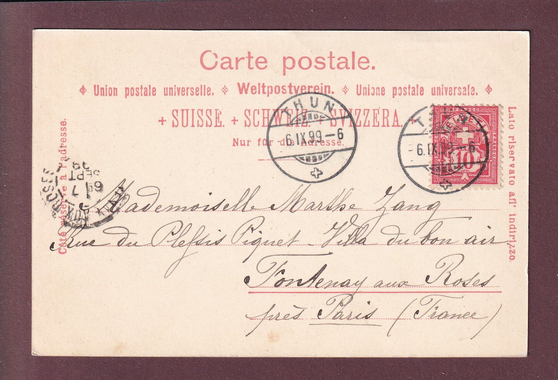 Cartes postales: Gruss von der WENGERNALP - 1899 – D'occasion à Pully par nicecards 1
