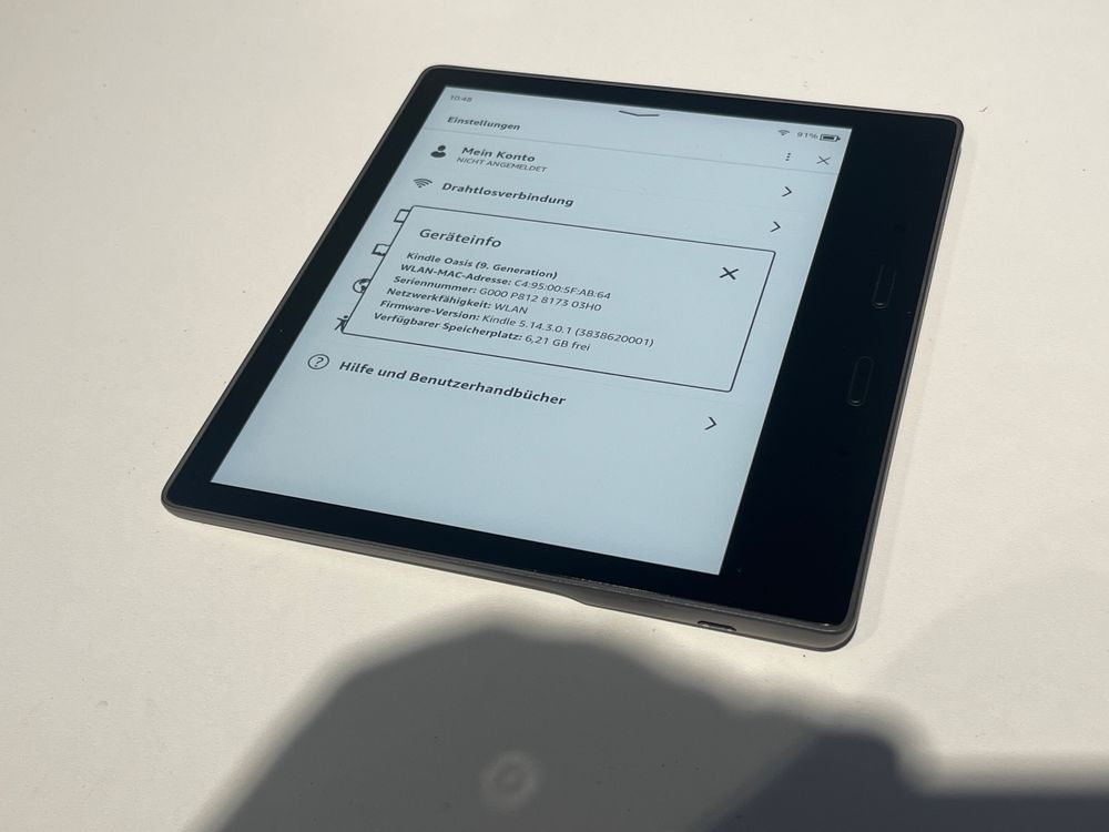 Stilbag Kindle Oasis Hülle Aus Wollfilz – Hellgrau Mit Pinkem Gummiband, Made In Germany, Passgenau